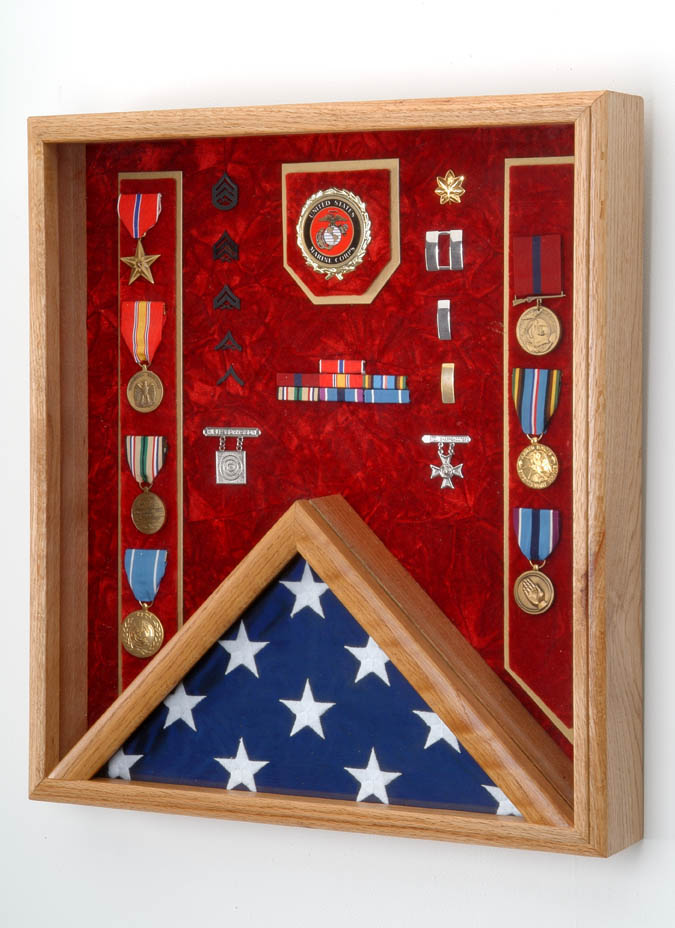 Marine Corps Flag Display Case Shadow Box